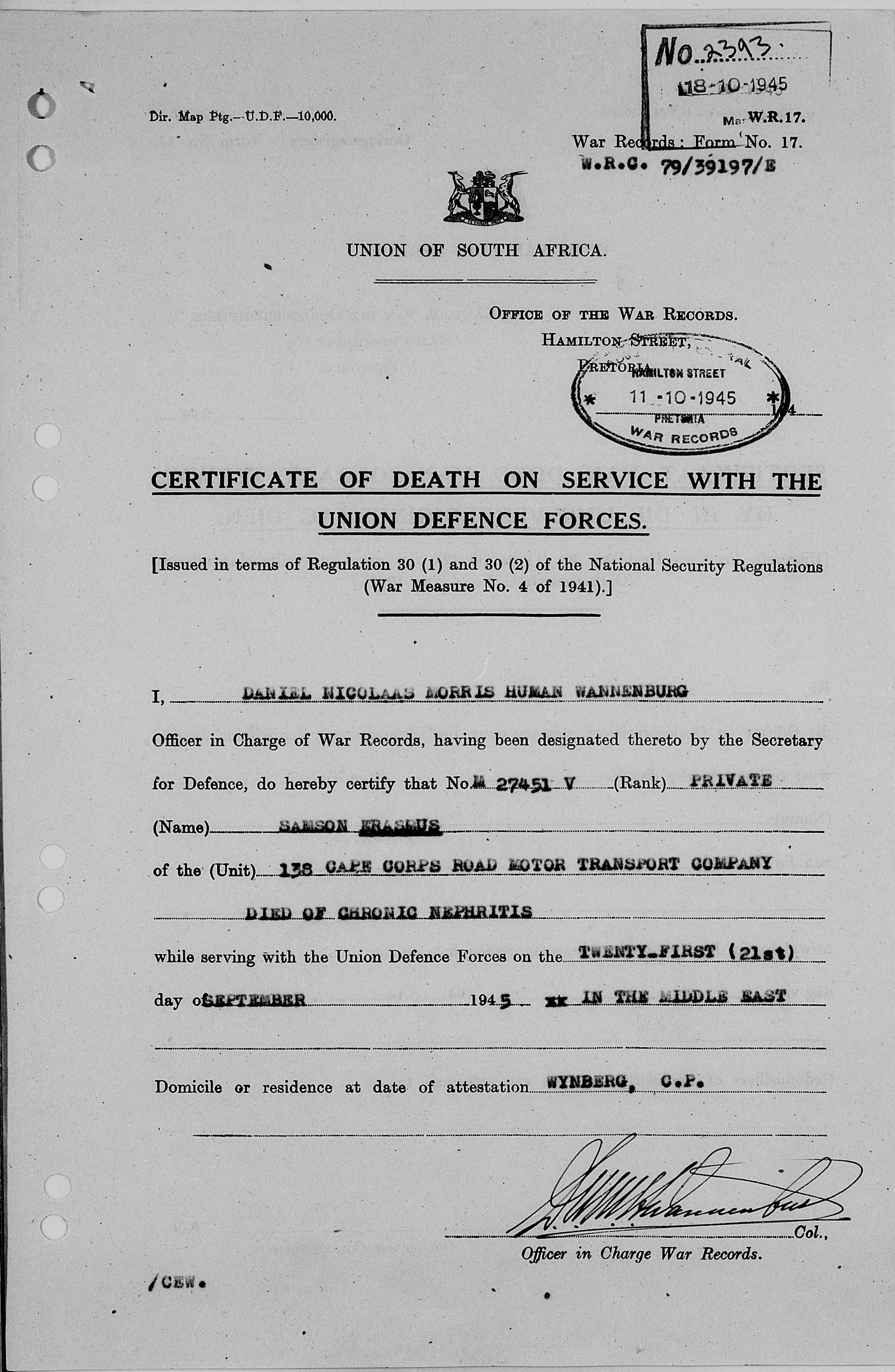 WW2 gp 6 - Erasmus - Cape Malay C