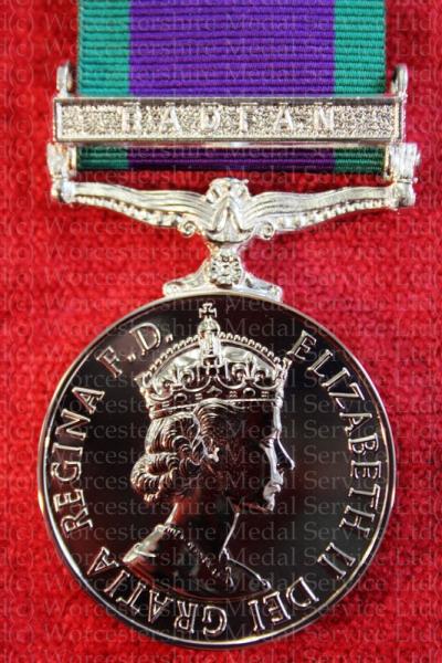Worcestershire Medal Service: CSM with clasp Radfan