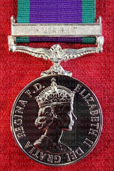 Worcestershire Medal Service: CSM with clasp Kuwait