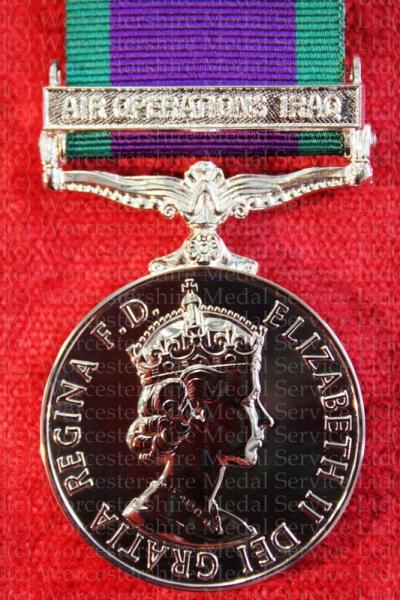 Worcestershire Medal Service: CSM with clasp Air Operations Iraq