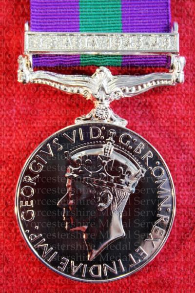 Worcestershire Medal Service: GSM with clasp S E Asia 1945-46