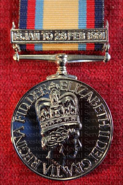 Worcestershire Medal Service: Gulf War with clasp 16th Jan - 28th Feb 1991