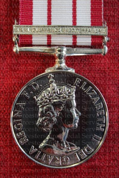 Worcestershire Medal Service: Naval GSM B & M Clearance Mediterranean