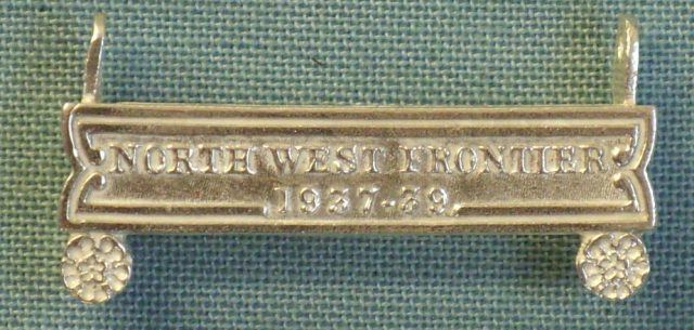 Worcestershire Medal Service: Clasp - North West Frontier 1937-39