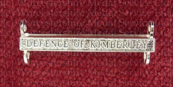 Worcestershire Medal Service: Clasp - Defence of Kimberley (QSA)