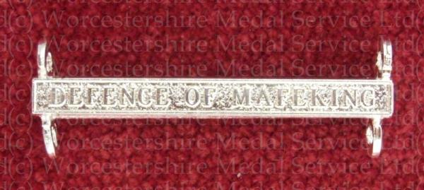 Worcestershire Medal Service: Clasp - Defence of Mafeking (QSA)