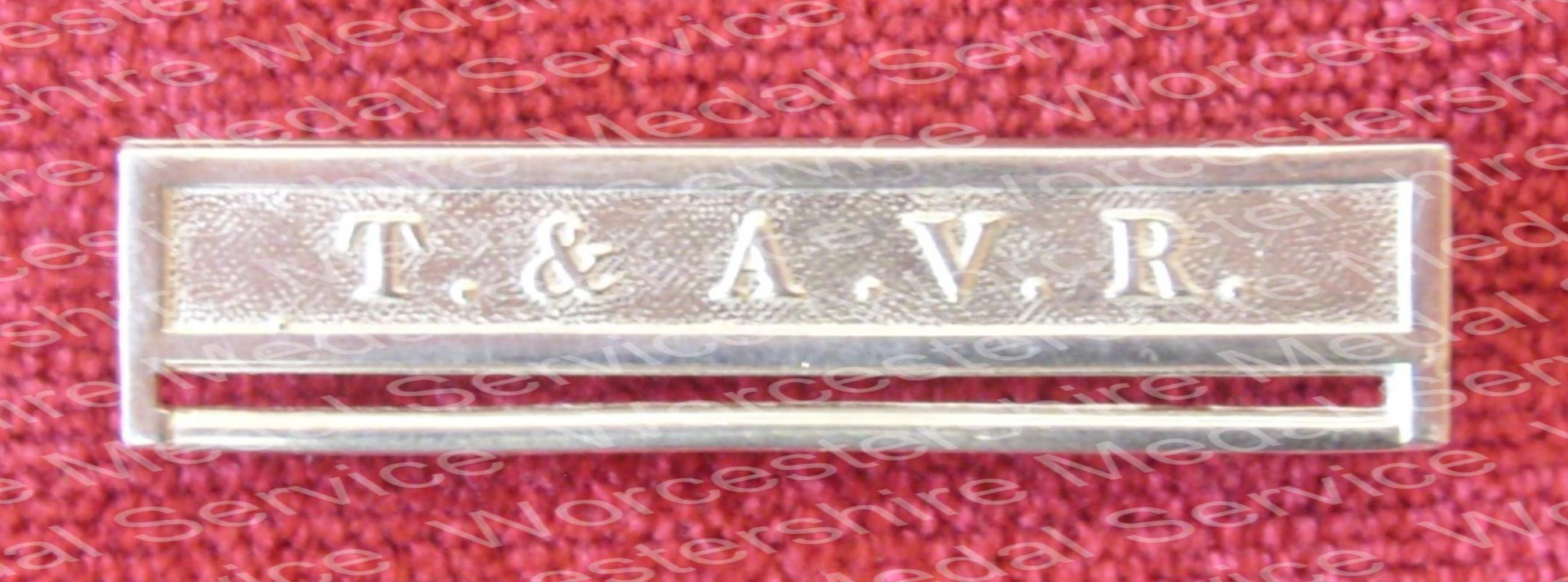 Worcestershire Medal Service: T&AVR Decoration Top Bar