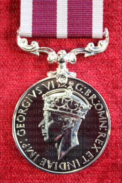 Worcestershire Medal Service: Meritorious Service Medal GVI (Crowned Head)