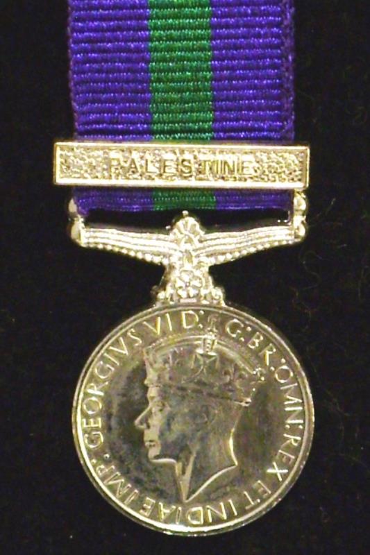 GSM with clasp Palestine Miniature Medal