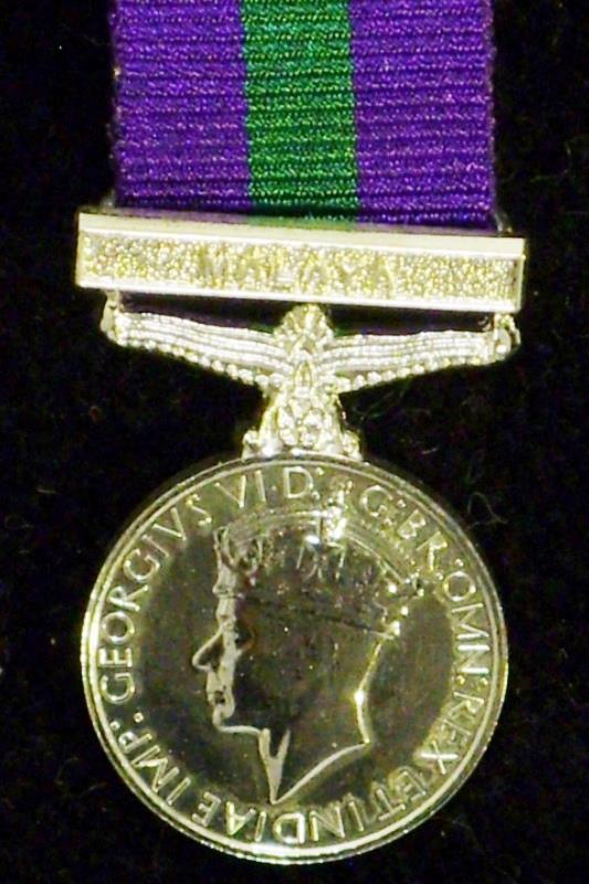GSM with clasp Malaya GVI Miniature Medal