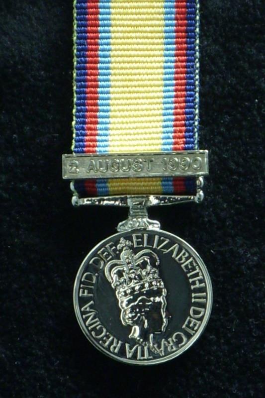 Gulf War with clasp 2nd August 1990 Miniature Medal