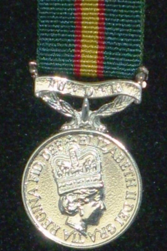 UDR Service Medal (Volunteers) Miniature Medal