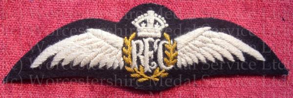 Worcestershire Medal Service: RFC Pilots Wings (Hand embroidered Silk)