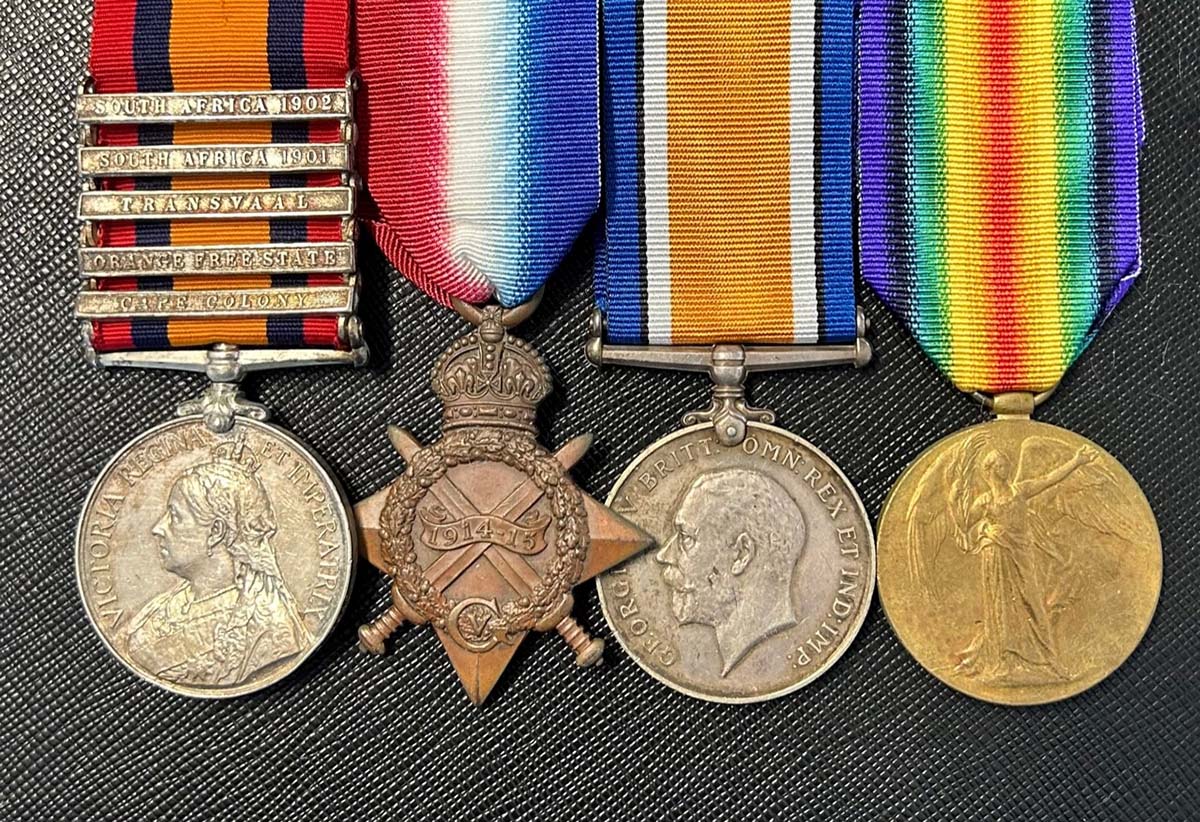 Worcestershire Medal Service: QSA 5 bars, 1914-15 Trio - West Riding