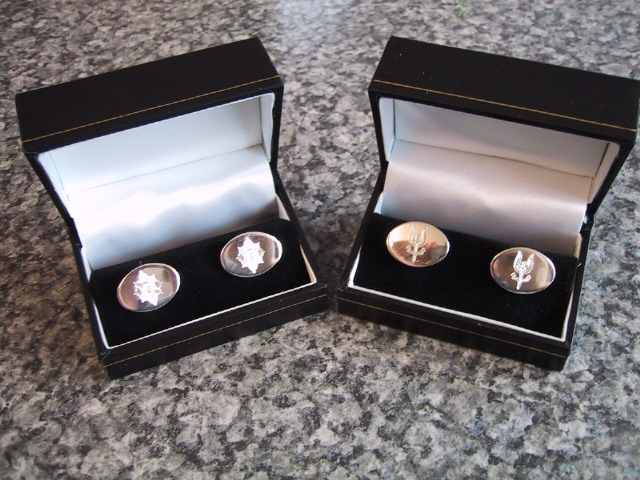Worcestershire Medal Service: Silver Oval Cufflinks