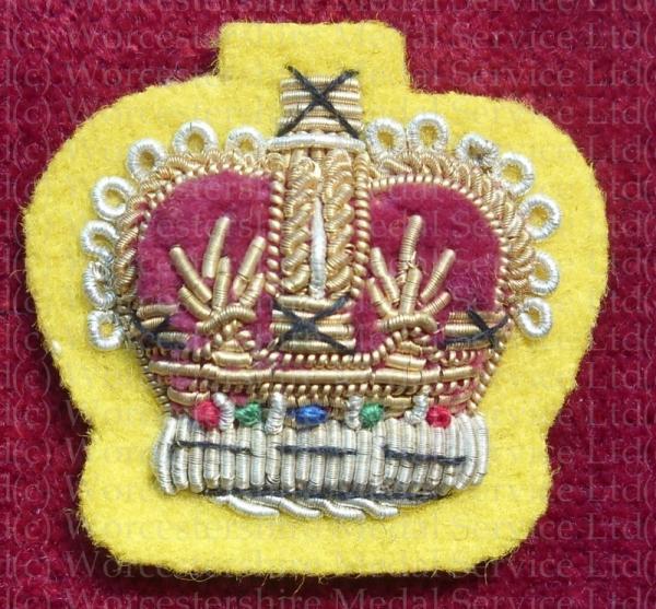 Worcestershire Medal Service: Crown ?'' - S/Sgt (Cavalry Yellow)