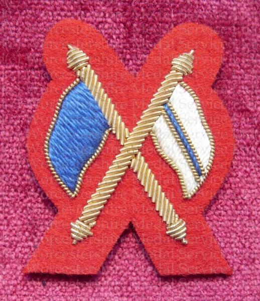 Worcestershire Medal Service: Crossed Flags (small) on Red