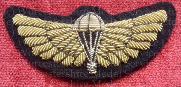 Worcestershire Medal Service: SAS Parachute & Wings (Gold for Officers) Navy