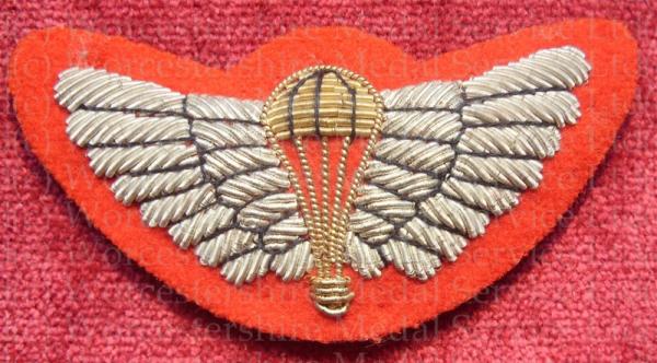 Worcestershire Medal Service: SAS Parachute & Wings (Silver for Soldiers) Red