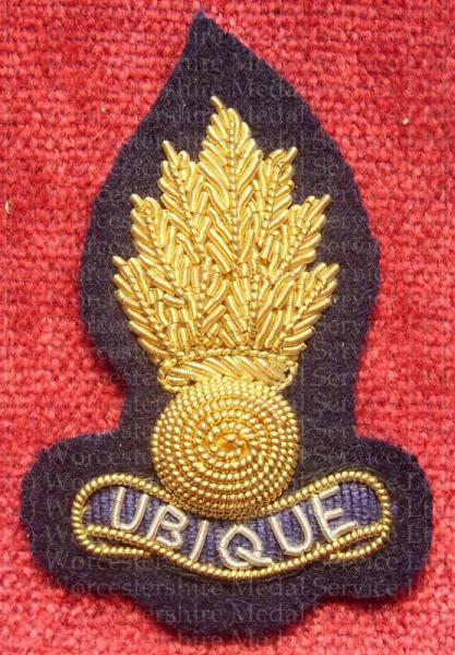 Worcestershire Medal Service: RE 9 Flame Grenade w. Ubique (NCO)