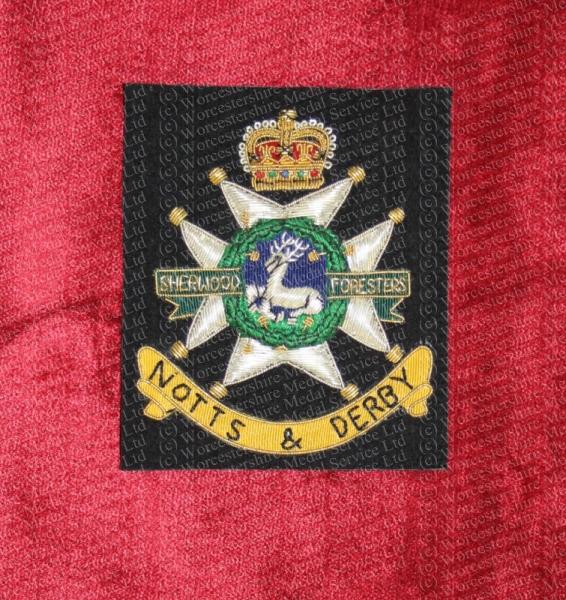 Worcestershire Medal Service: Sherwood Foresters balzer Badge Queen's crown