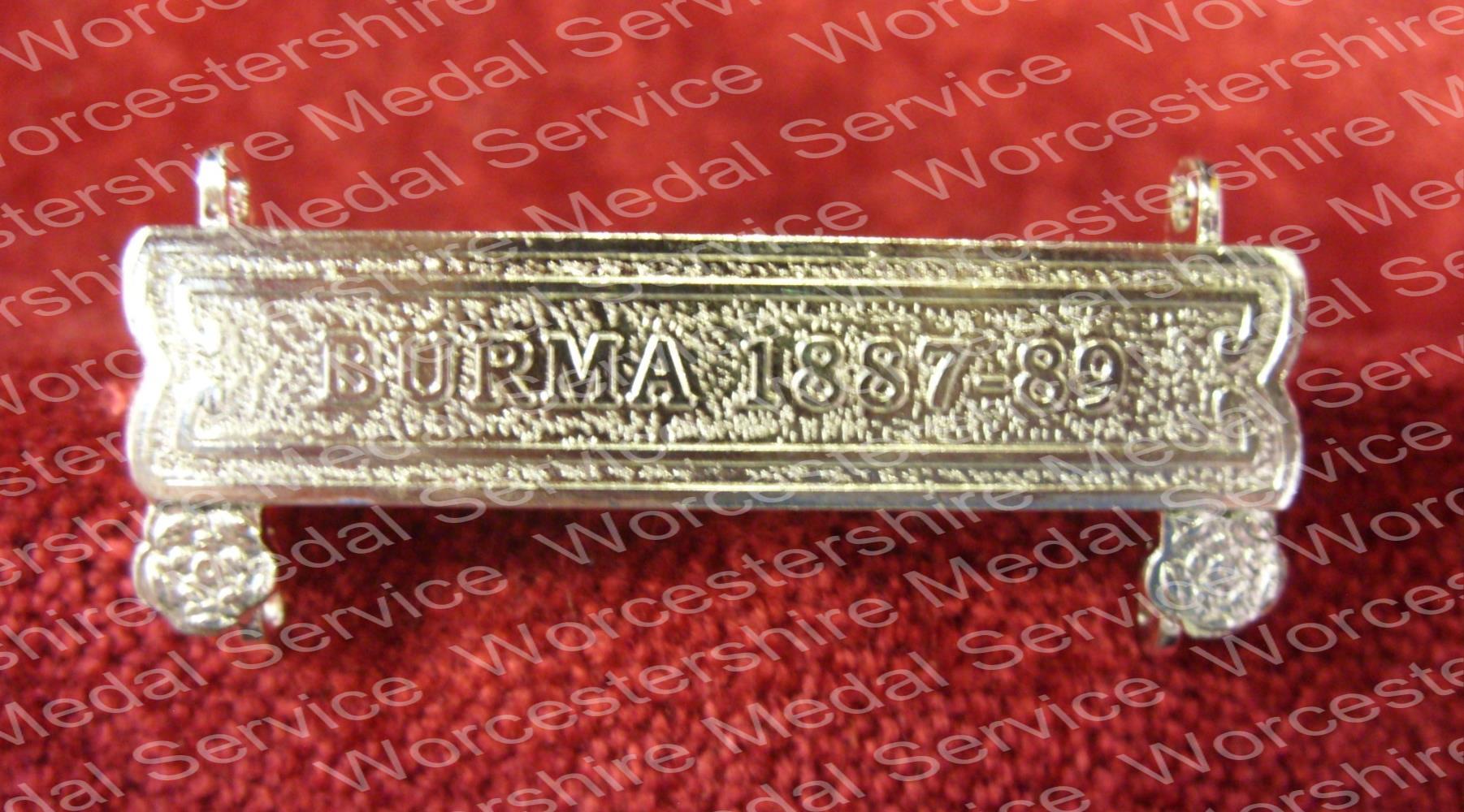 Worcestershire Medal Service: Clasp - Burma 1887-89