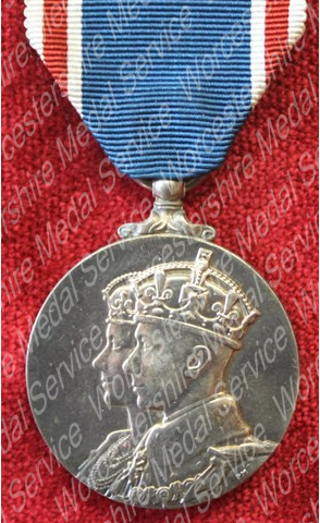 Worcestershire Medal Service: 1937 Coronation (GVI) Original