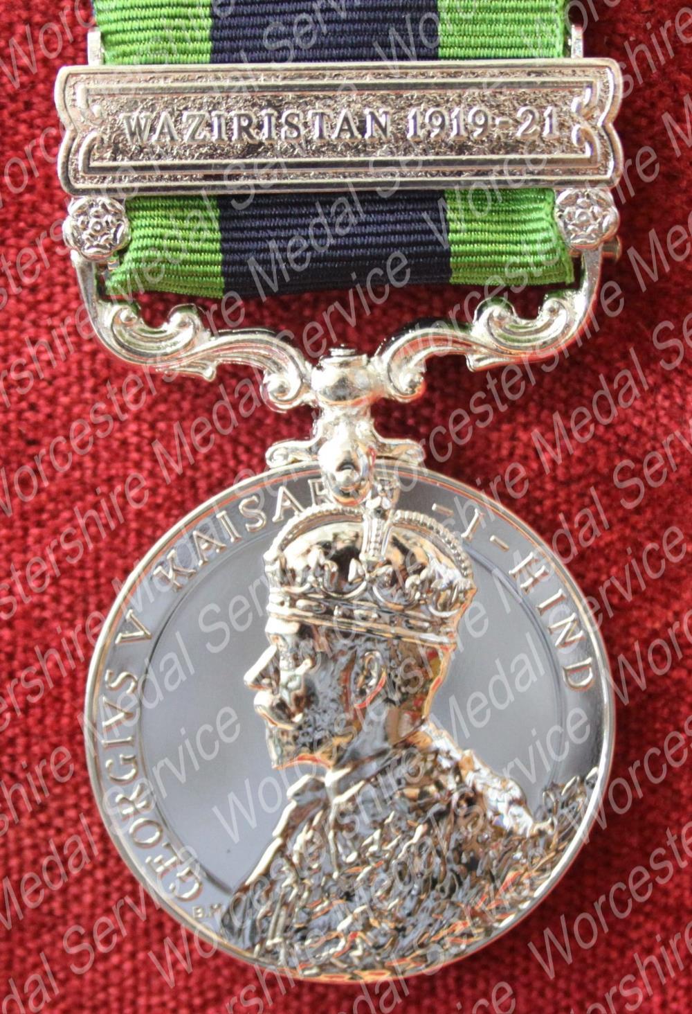 Worcestershire Medal Service: IGSM 1908-35 clasp Waziristan 1919-21