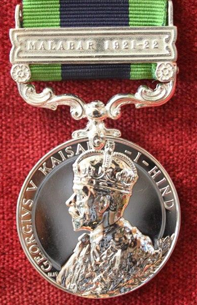 Worcestershire Medal Service: IGSM 1908-35 clasp Malabar 1921-22