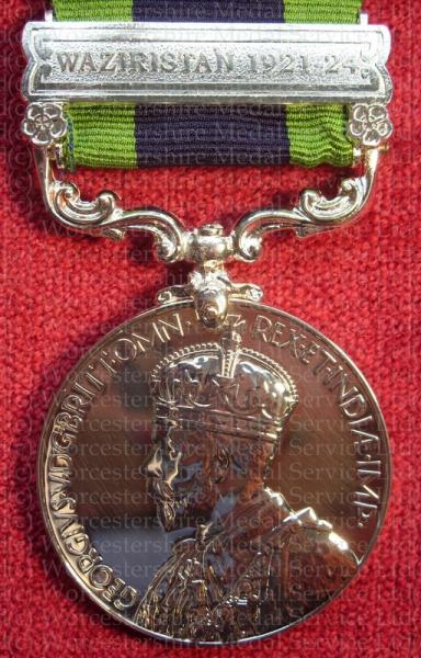 Worcestershire Medal Service: IGSM 1908-35 clasp Waziristan 1921-24