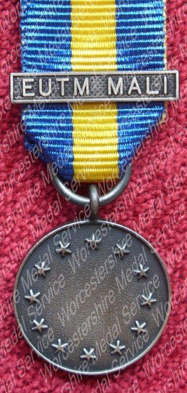 EU - ESDP Medal with EUTM MALI Clasp Miniature Medal