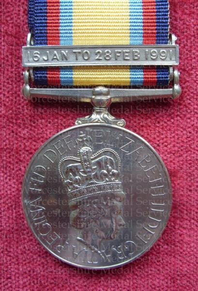Worcestershire Medal Service: Gulf War Medal 1990-1991 Clasp 16 Jan 28 Feb 1991