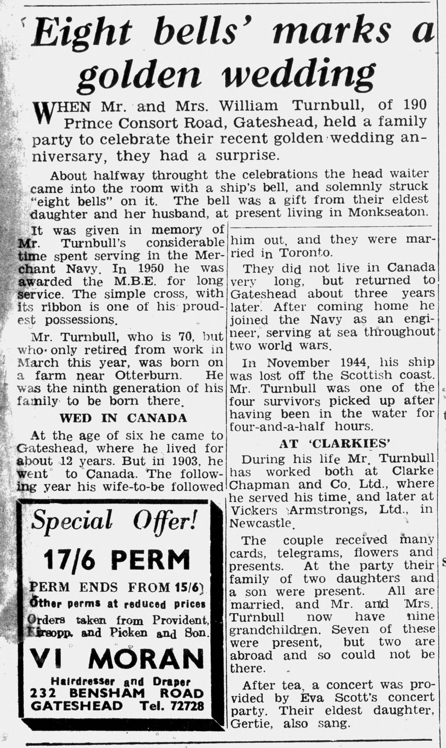 MBE, Pair & WW2 - Turnbull