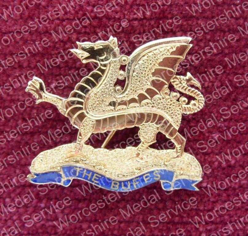 Worcestershire Medal Service: Hand Finished Sterling Silver & Enamel Brooch Buffs