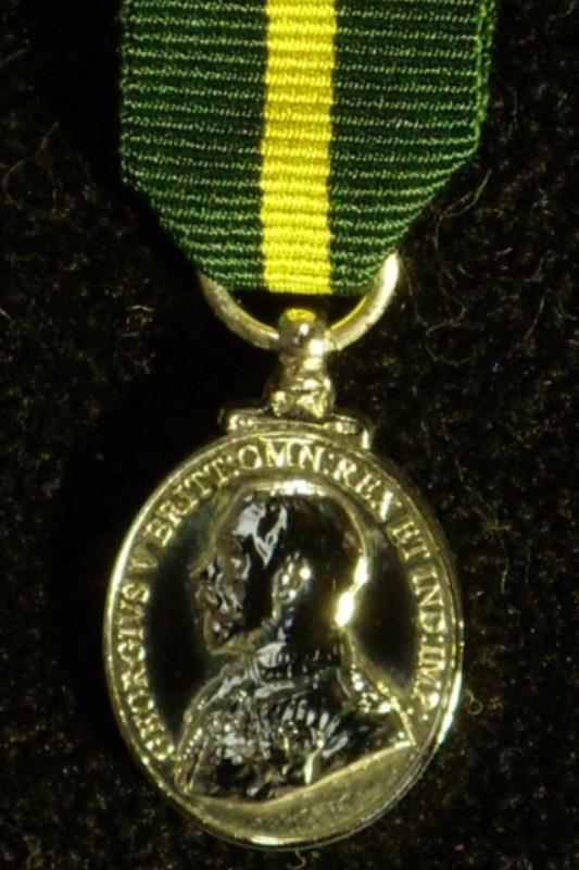 Territorial Force Efficiency Medal GV Miniature Medal