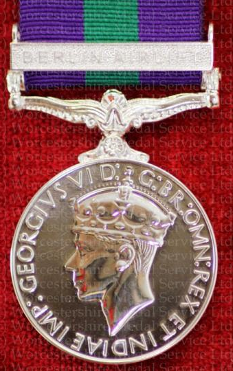 Worcestershire Medal Service: GSM with clasp Berlin Airlift