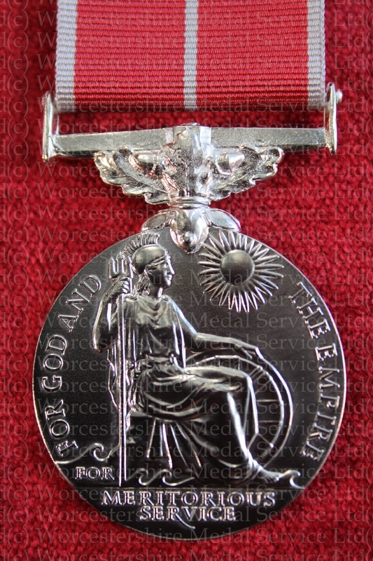 Worcestershire Medal Service: BEM - GV 2nd Type (Mil)
