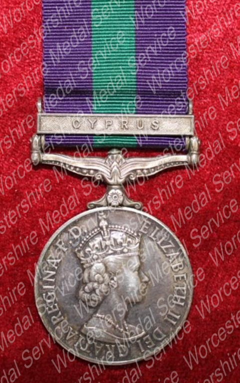 Worcestershire Medal Service: GSM Cyprus - Perrett