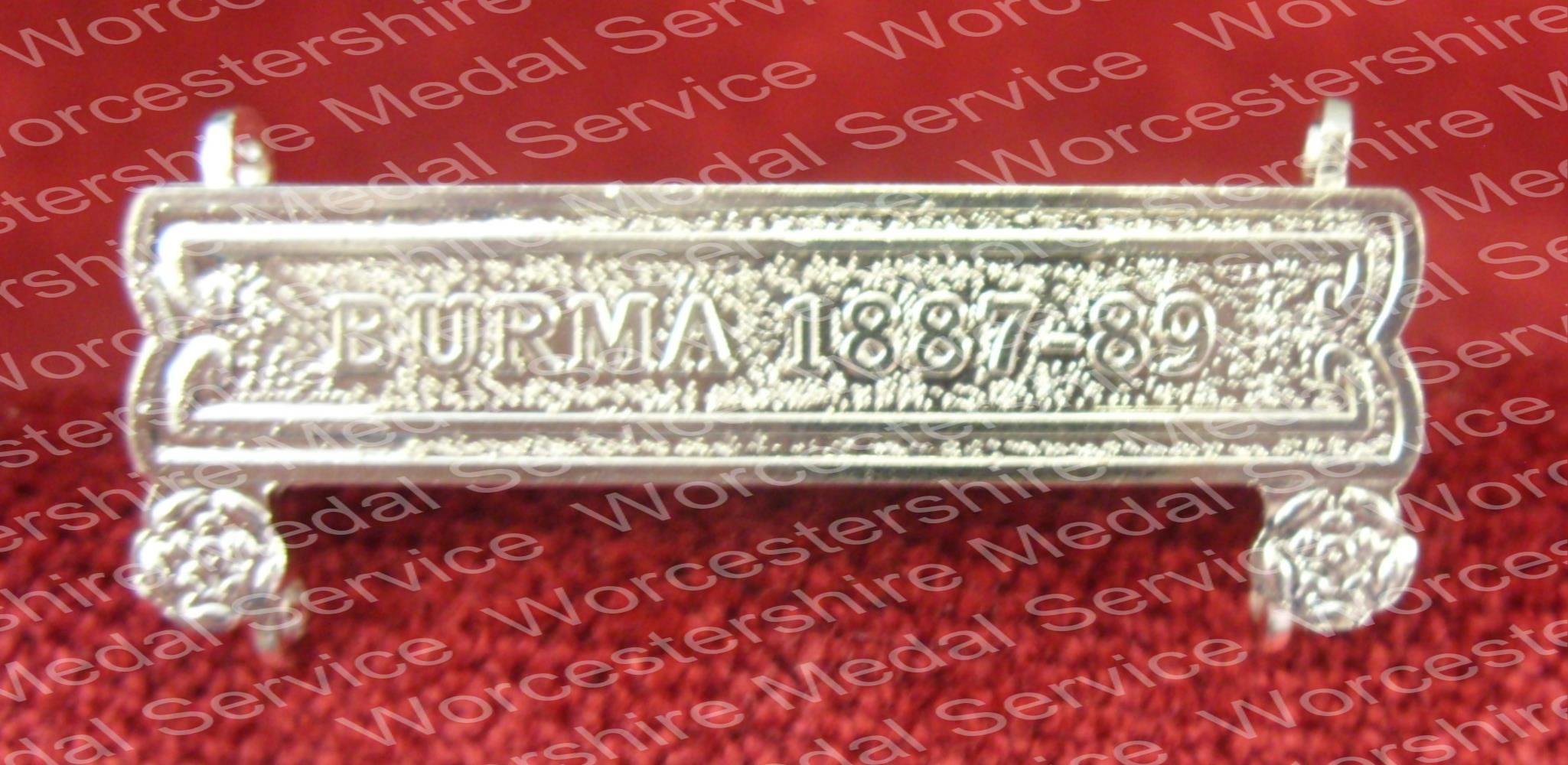 Worcestershire Medal Service: Clasp - Burma 1885-7