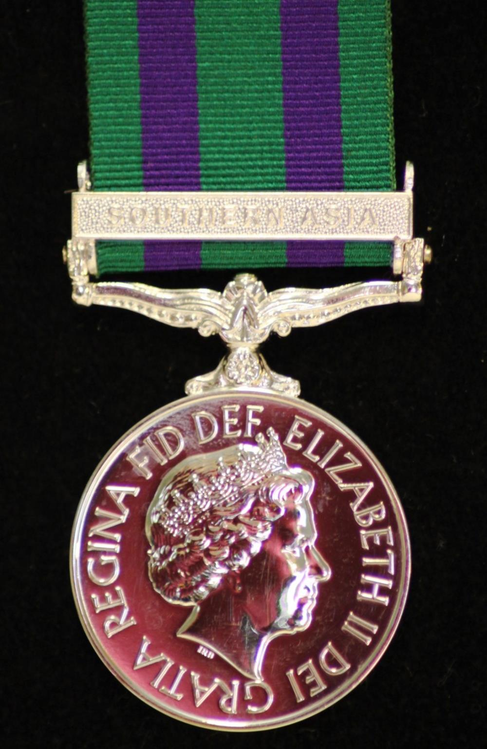 Worcestershire Medal Service: GSM 2008 with clasp Southern Asia