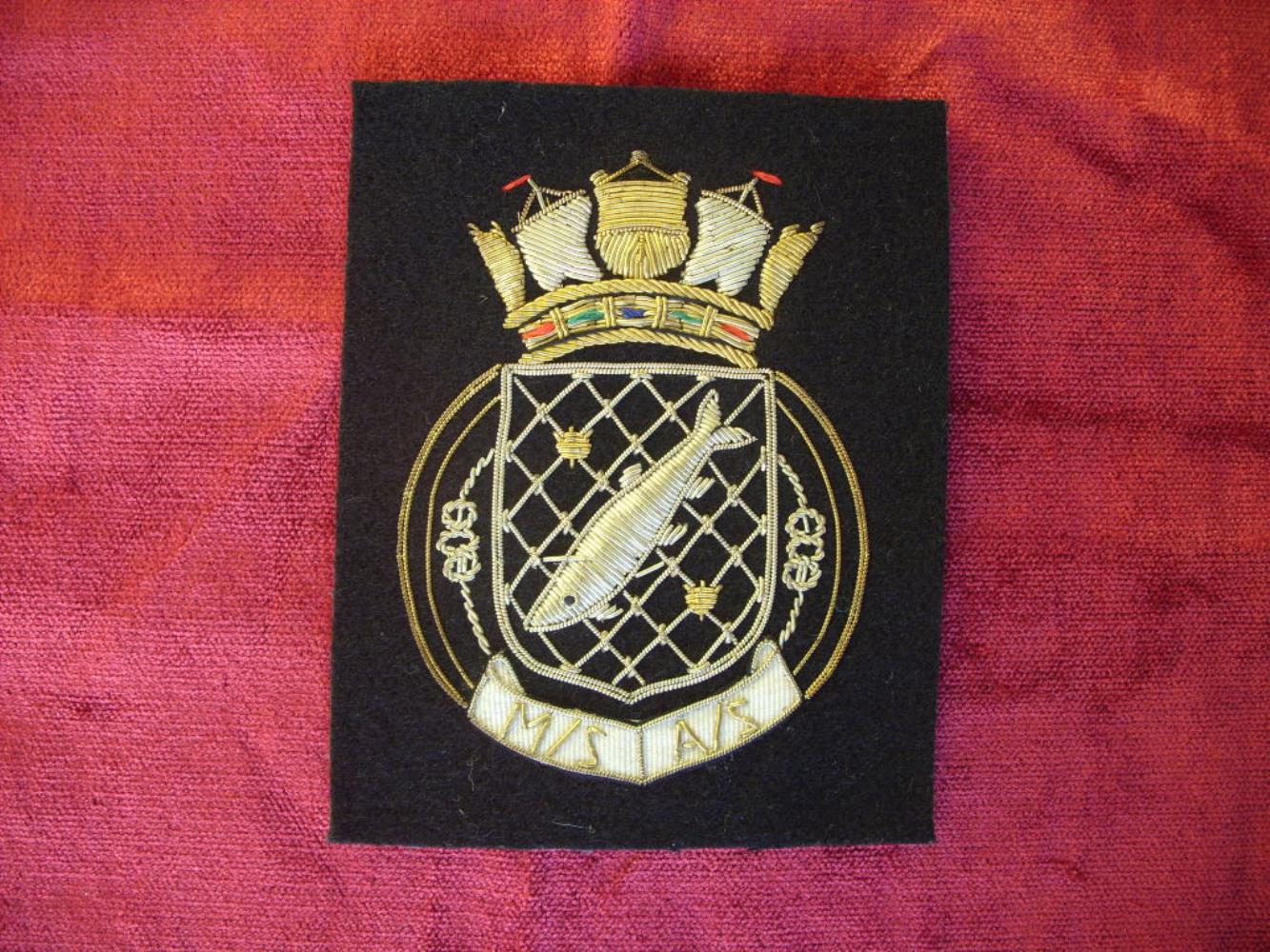 Worcestershire Medal Service: Minesweeping MS/AS Wire Blazer Badge