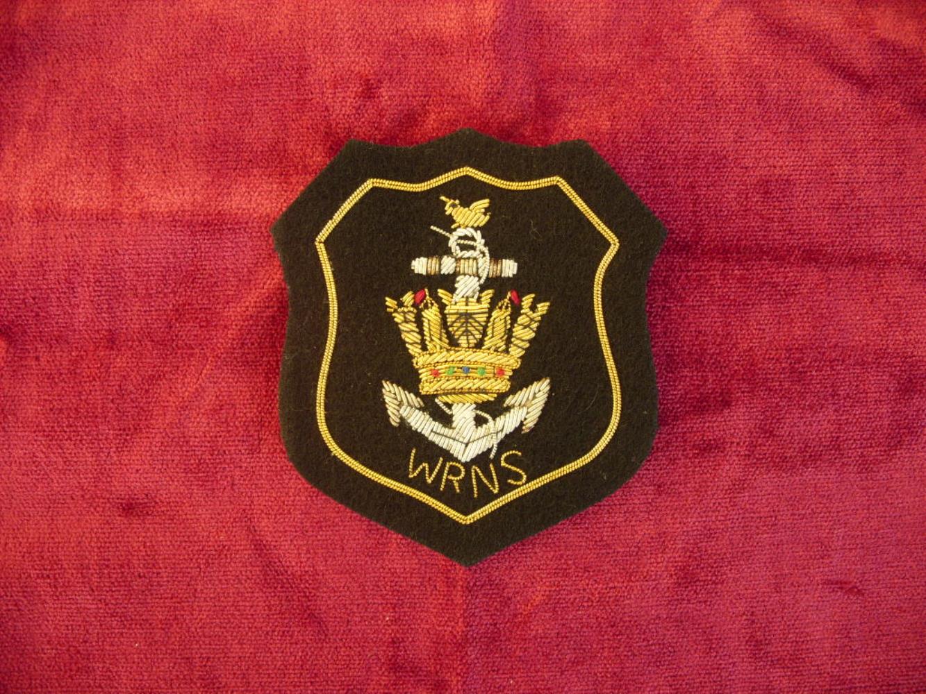 Worcestershire Medal Service: RN Crown and Anchor Wire Blazer Badge