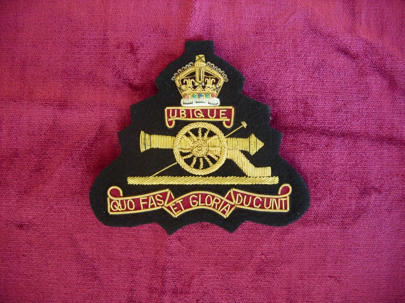 Worcestershire Medal Service: Royal Artillery KC Wire Blazer Badge