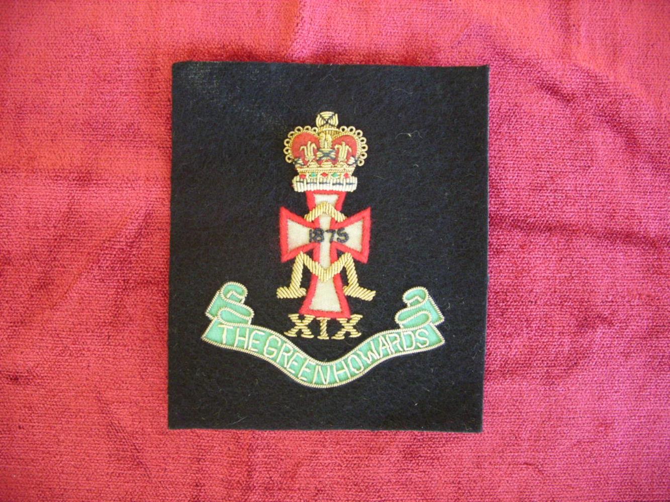 Worcestershire Medal Service: The Green Howards QC Wire Blazer Badge