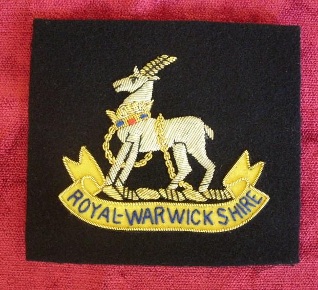 Royal Warwickshire Regt Wire Blazer Badge