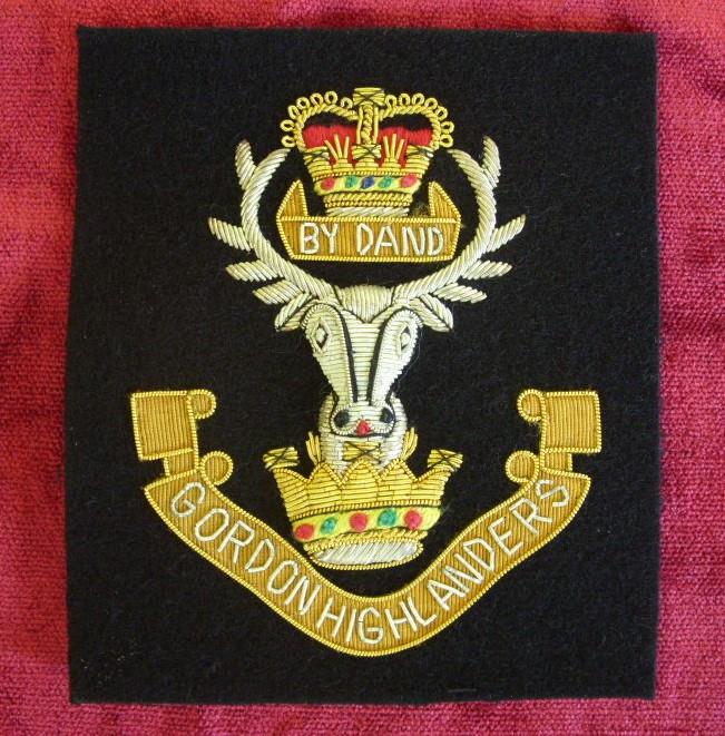 Worcestershire Medal Service: Gordon Highlanders Wire Blazer Badge