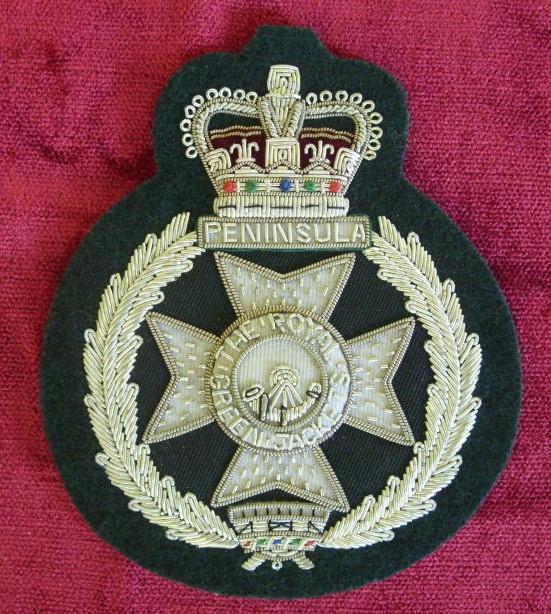 Worcestershire Medal Service: Royal Green Jackets Wire Blazer Badge