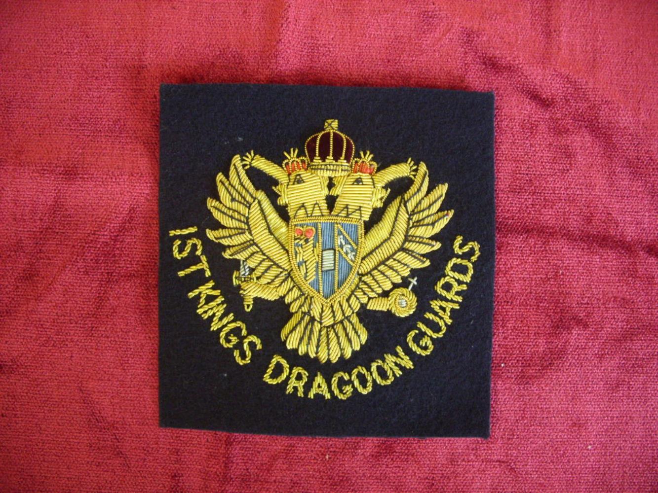 Worcestershire Medal Service: 1st Kings Dragoon Guards Wire Blazer Badge
