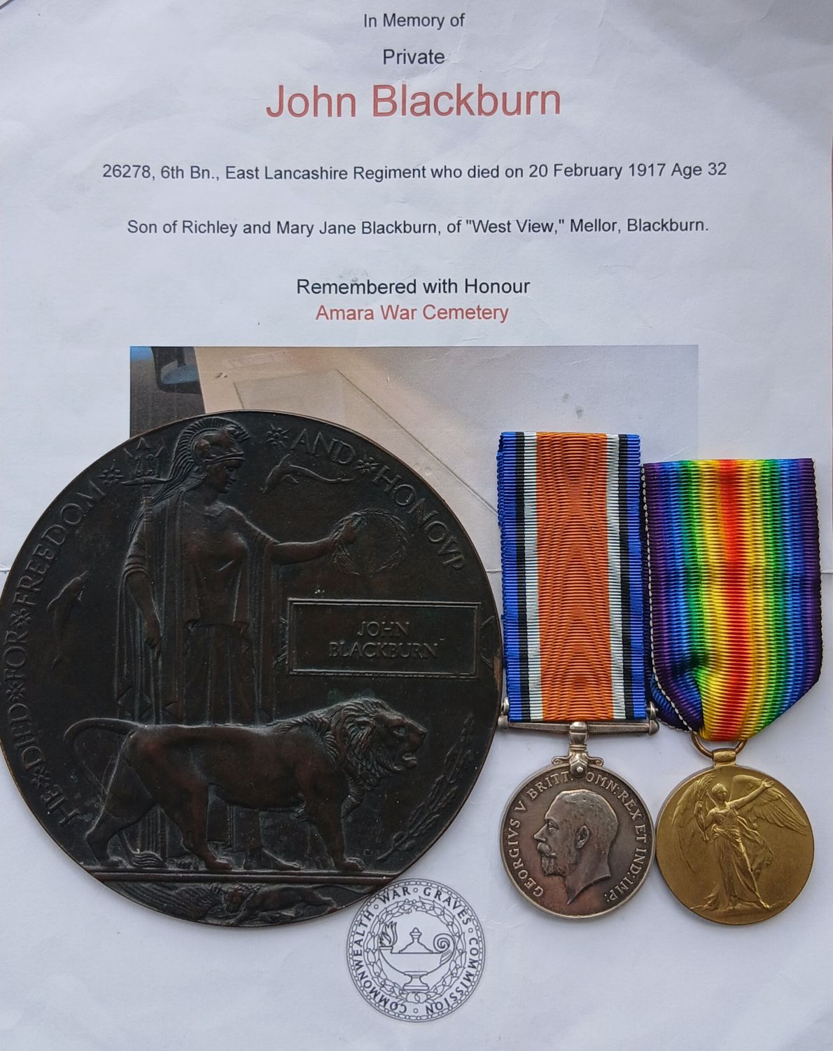 Pair Plaque - Blackburn - E Lancs