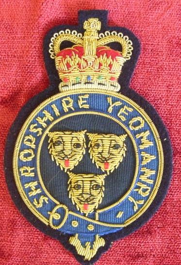 Shropshire Yeomanry Wire Blazer Badge